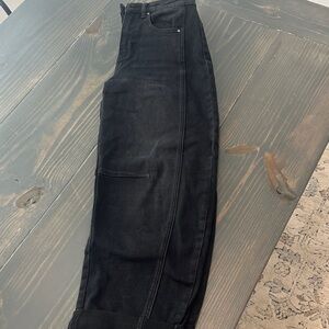 Risen Black Denim Barrel Jeans